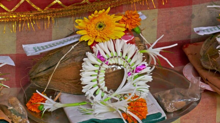 Offering Flowers To Deities