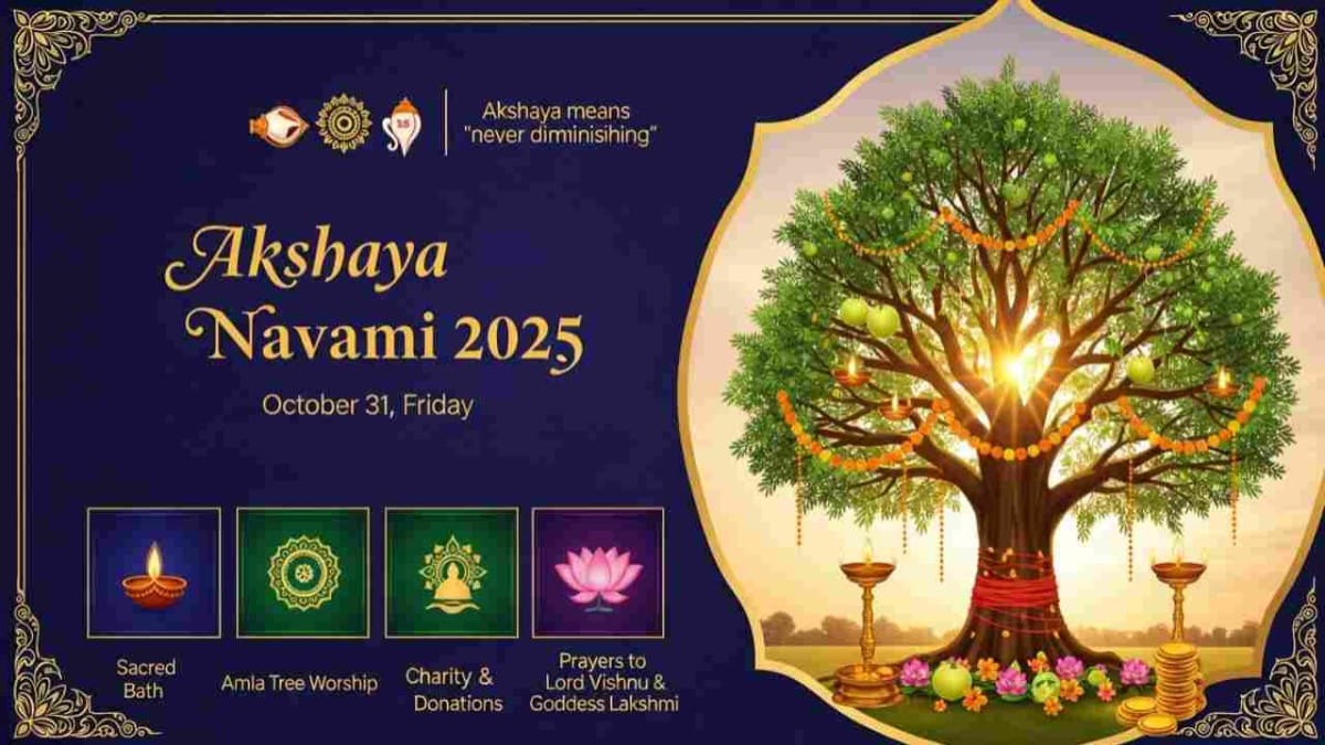 Akshaya Navami 2025: मां लक्ष्मी की विशेष कृपा पाने का शुभ अवसर, जानें पूजा विधि और शुभ मुहूर्त Akshaya Navami 2025: मां लक्ष्मी की विशेष कृपा पाने का शुभ अवसर, जानें पूजा विधि और शुभ मुहूर्त