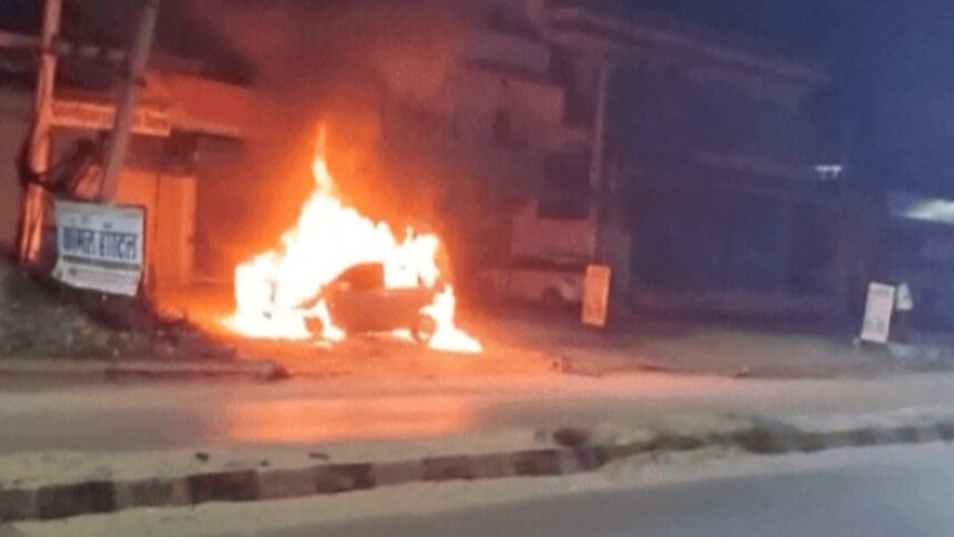 Massive Fire at Car Decor Shop in Sikar Fatehpur Road